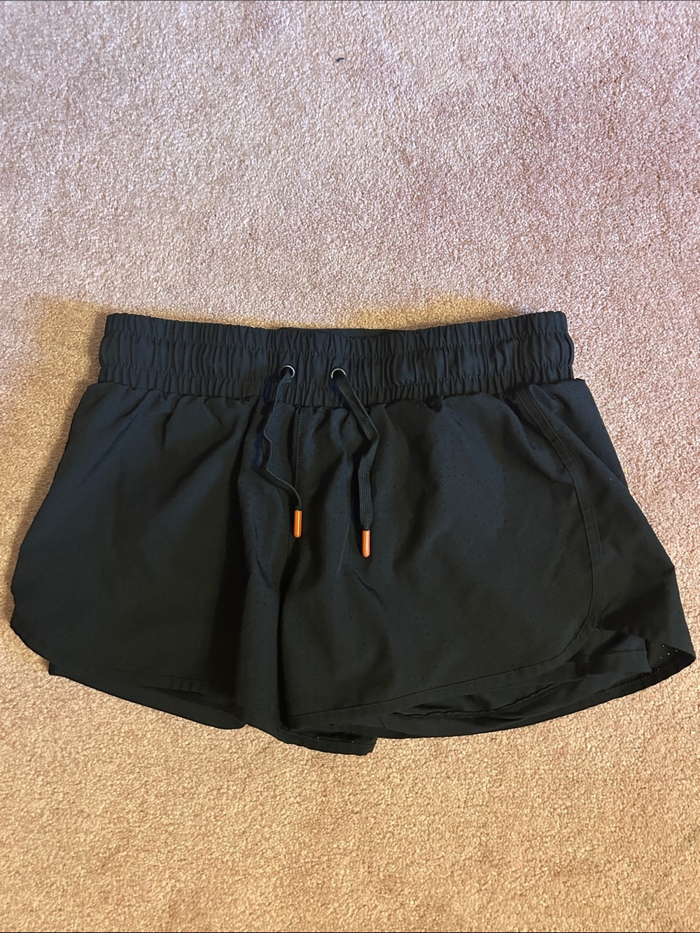 Women’s Black Athletic Shorts with Drawstring Waist